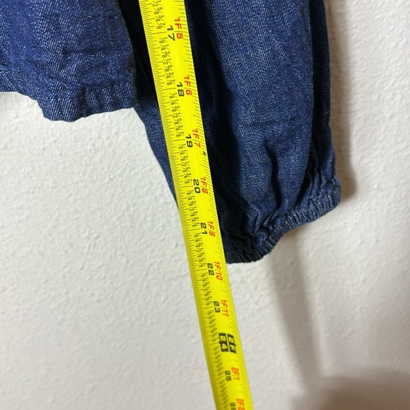 J. Crew puff sleeve chambray smocked top denim blue size small - Picture 9 of 10